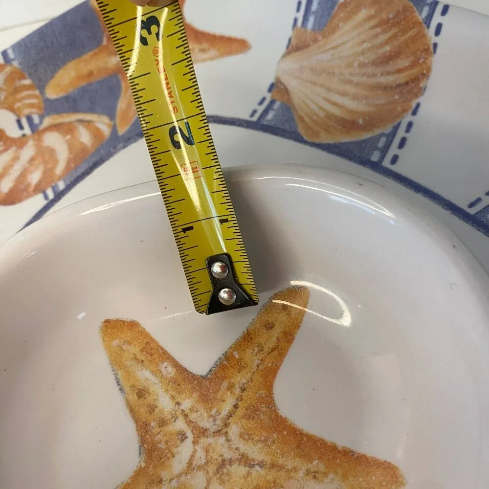 Starfish Seashell Melanine Triangle Chip & Dip Serving Plate Nautical Beach Hous